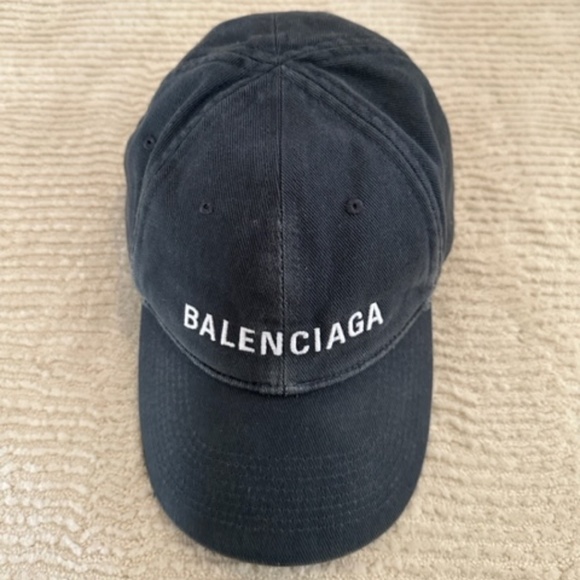Balenciaga Black Logo Baseball Cap